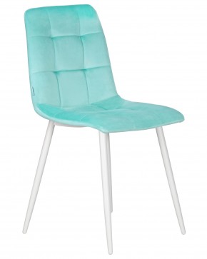 Стул обеденный DOBRIN CHILLY, Мятный Holland 50, основание белое в Менделеевске - mendeleevsk.ok-mebel.com | фото 2