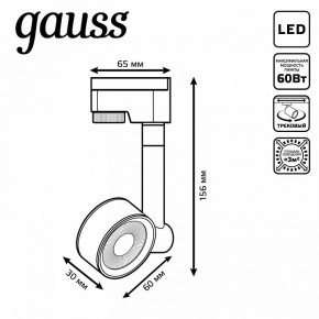 Светильник на штанге Gauss Track Light TR056 в Менделеевске - mendeleevsk.ok-mebel.com | фото 6