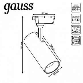 Светильник на штанге Gauss Track Light TR062 в Менделеевске - mendeleevsk.ok-mebel.com | фото 5