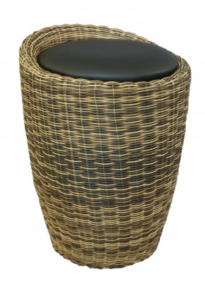 Табурет с местом для хранения LM-1100Rattan, чёрный в Менделеевске - mendeleevsk.ok-mebel.com | фото