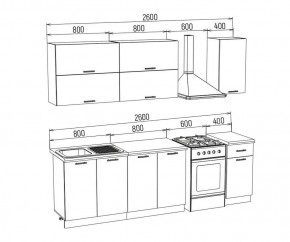 ТЕХНО-3 Кухонный гарнитур 2,0 м Компоновка №2 в Менделеевске - mendeleevsk.ok-mebel.com | фото 2