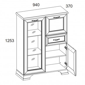 Тумба 1V2D1S, TIFFANY, цвет вудлайн кремовый в Менделеевске - mendeleevsk.ok-mebel.com | фото 2