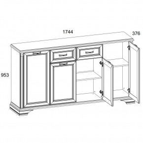 Тумба 4D1S, MONAKO, цвет Сосна винтаж/дуб анкона в Менделеевске - mendeleevsk.ok-mebel.com | фото 2