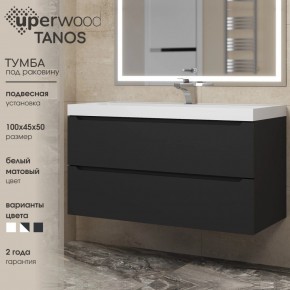 Тумба под раковину Uperwood Tanos 100 см, подвесная, черная матовая в Менделеевске - mendeleevsk.ok-mebel.com | фото 3