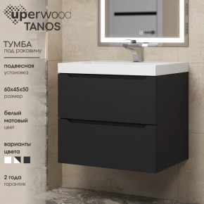 Тумба под раковину Uperwood Tanos 60 см, подвесная, черная матовая в Менделеевске - mendeleevsk.ok-mebel.com | фото 3