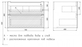 Тумба под раковину Uperwood Tanos 70 см, подвесная, белая/графит в Менделеевске - mendeleevsk.ok-mebel.com | фото 7