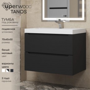 Тумба под раковину Uperwood Tanos 70 см, подвесная, черная матовая в Менделеевске - mendeleevsk.ok-mebel.com | фото 3