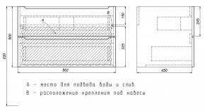 Тумба под раковину Uperwood Tanos 80 см, подвесная, белая/графит в Менделеевске - mendeleevsk.ok-mebel.com | фото 7