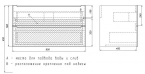 Тумба под раковину Uperwood Tanos 90 см, подвесная, белая матовая в Менделеевске - mendeleevsk.ok-mebel.com | фото 3