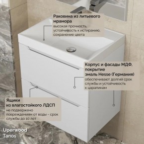 Тумба с раковиной Uperwood Tanos 50 см, подвесная, белая матовая в Менделеевске - mendeleevsk.ok-mebel.com | фото 6