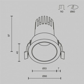 Встраиваемый светильник Maytoni Dip DL116-10W-4K-B в Менделеевске - mendeleevsk.ok-mebel.com | фото 10