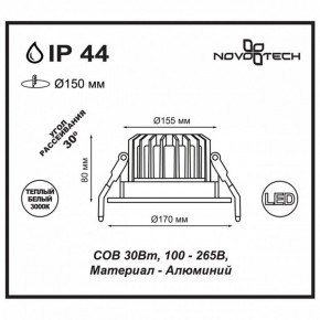 Встраиваемый светильник Novotech Drum 357604 в Менделеевске - mendeleevsk.ok-mebel.com | фото 3